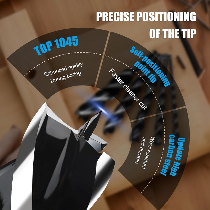 WOBLLMX 7/10" x 12" Auger Drill Bit for Wood, Hex Shank Tri Flute Ship Auger Long Drill Bit for Soft and Hard Wood,Tree Stump,Plastic,Drywall and Composite Materials - Image 3
